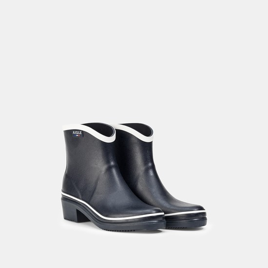 Aigle Rubber Ankle Rain Boots Women Navy ZA-27910